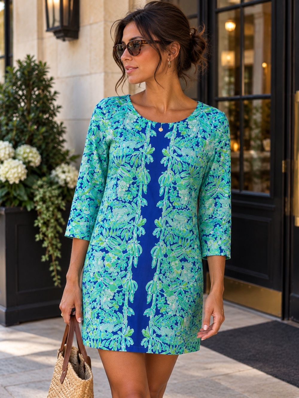 Lilly Pulitzer Marlowe Koala Me Maybe Pima Cotton Shift Dress Coastal Preppy ~ S